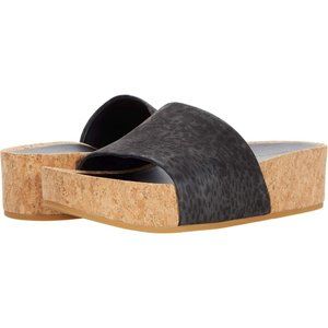 Veronica Beard Dresdyn Black Cork Platform Slide Sandals